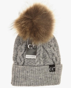 CC Black Label Fur Pom - Gray