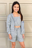Girl's 3 Piece Gray Activewear Set