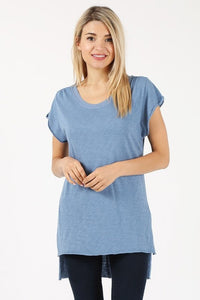 Hi-Lo Tunic Tee - Light Blue