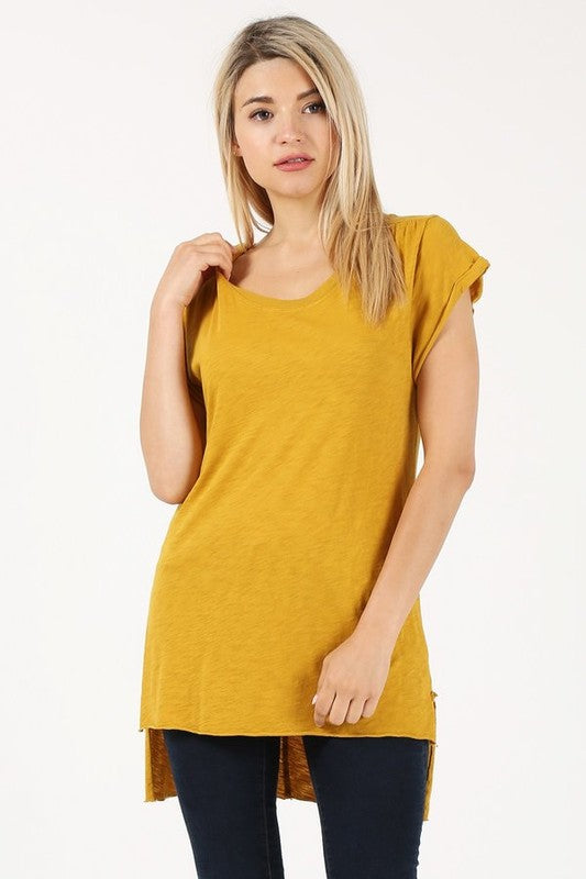 Hi-Lo Tunic Tee - Mustard