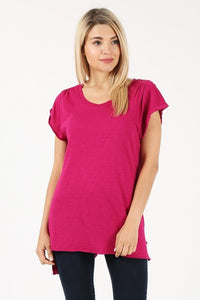 Hi-Lo Tunic Tee - Raspberry