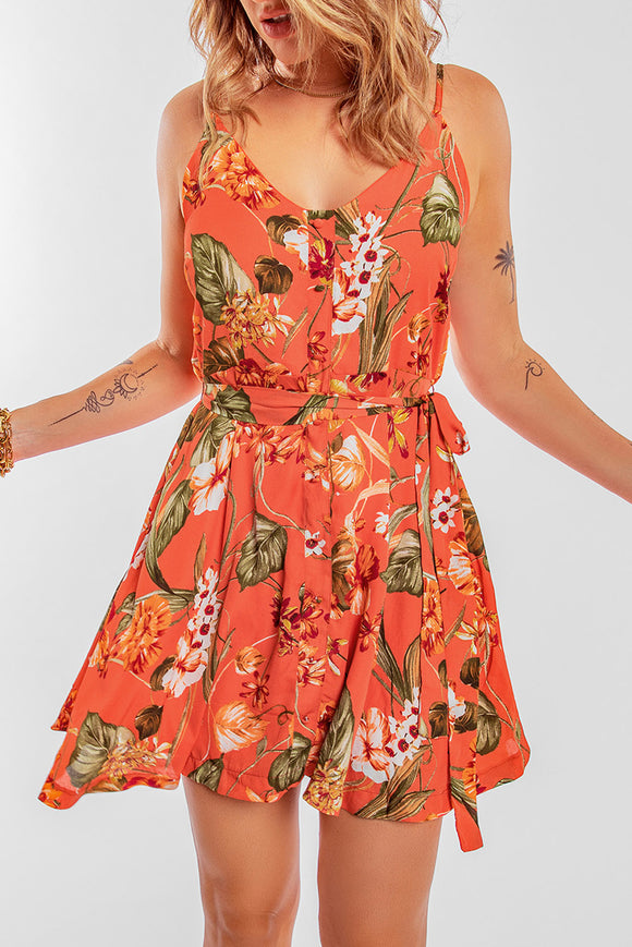 Tropical A-Line Floral Dress