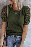 Green Lace Sleeve Sweater