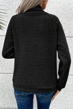 Asymmetric Button Pullover - Black