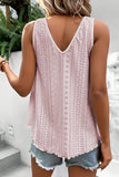Lace Crochet V-Neck Tank - Pink