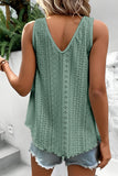 Lace Crochet V-Neck Tank - Green