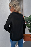 Black V-Neck Knit Sweater