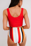 Tankini Set - Red & Stripe