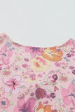 Pink Hibiscus Floral Print Ruffle Mini Dress