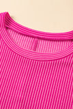 Pink Textured Ruffled Flutter Sleeve Mini Dress