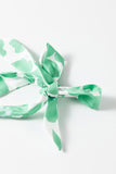 Green Flower Print Square Neck Romper