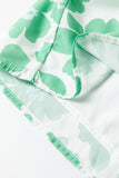 Green Flower Print Square Neck Romper