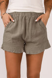 High Waist Pocket Shorts - Khaki