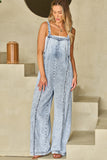 Light Wash Denim Wide Leg Overalll