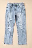 Light Wash Distressed High Waist Jeans