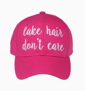 C.C. "Lake Hair Don't Care" Baseball Cap - Pink