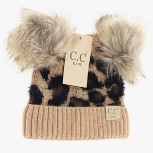 CC Baby Leopard Print Double Pom