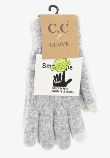 CC Soft Knit Gloves - Light Gray