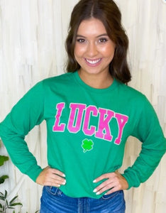 "Lucky" Long Sleeve Graphic Tee