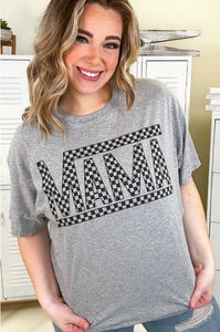 "Mama" Checkered Graphic Tee