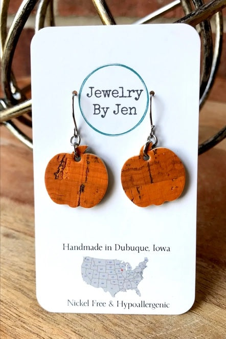 Mini Pumpkin Cork Earrings