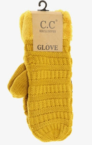 CC Fuzzy Lined Mittens - Mustard