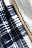 Plaid Sherpa Fleece Blanket - Navy