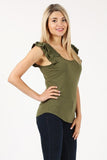 Lace Sleeveless Top - Olive