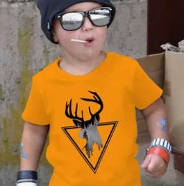 Kid's Buck Hunting Graphic Tee - Orange