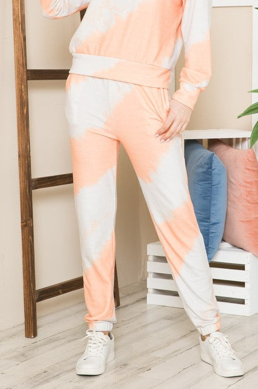 Tie Dye Joggers - Orange