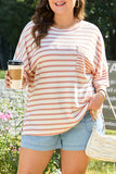 Curvy Striped Pocket Detail Top