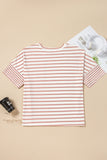 Curvy Striped Pocket Detail Top