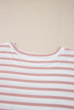 Curvy Striped Pocket Detail Top