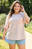 Curvy Striped Pocket Detail Top