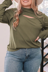 Curvy Green Peekaboo Top