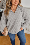 Diamond Quilted Quarter-Zip Pullover Hoodie
