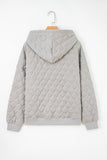 Diamond Quilted Quarter-Zip Pullover Hoodie