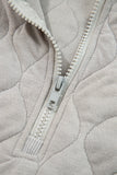 Diamond Quilted Quarter-Zip Pullover Hoodie