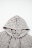 Diamond Quilted Quarter-Zip Pullover Hoodie