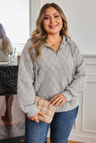 Diamond Quilted Quarter-Zip Pullover Hoodie