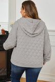 Diamond Quilted Quarter-Zip Pullover Hoodie