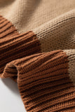 Contrast Stitch Colorblock Knit Pullover Sweater