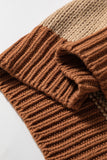 Contrast Stitch Colorblock Knit Pullover Sweater
