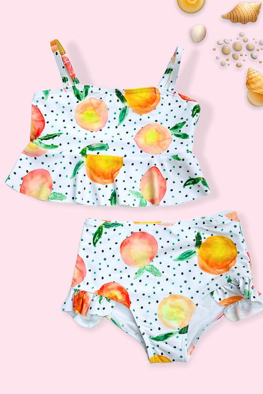 Girl's 2 Piece Peach Swimsuit