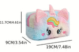 Unicorn Plush Pencil Case - Blue/Pink