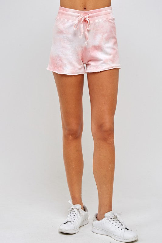 Tie Dye Shorts - Pink Cloud