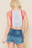 Tie Dye Crop Tank - Pink/Grey