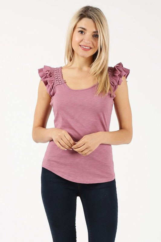 Lace Sleeveless Top - Rose