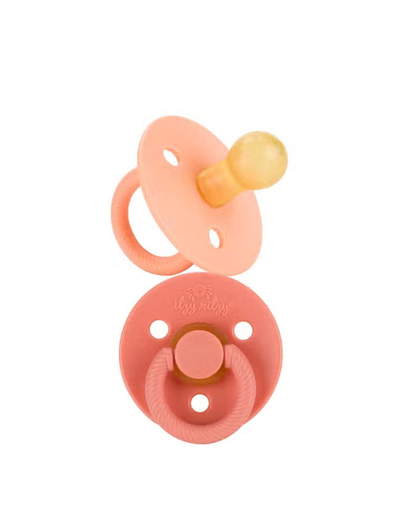 Itzy Soother™ Natural Rubber Paci Set - Apricot + Terracotta