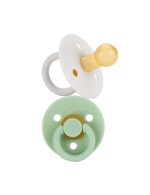 Itzy Soother™ Natural Rubber Paci Set - Mint + White